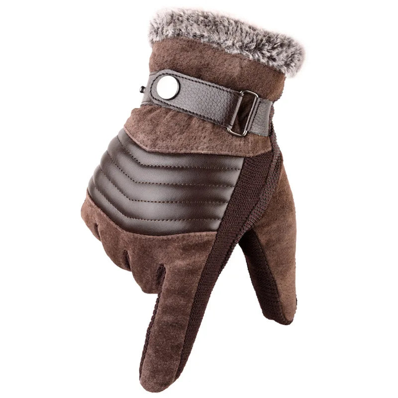 Gants homme chauds doublés fourrure Tactiles