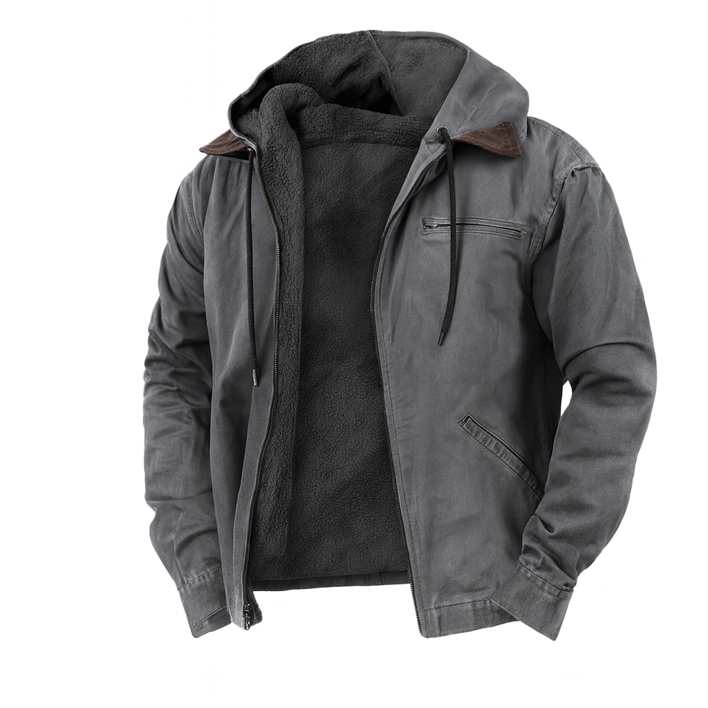 Veste d'hiver pour hommes, polaire, chaude, à capuche