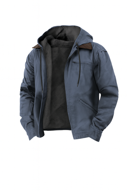 Veste d'hiver pour hommes, polaire, chaude, à capuche