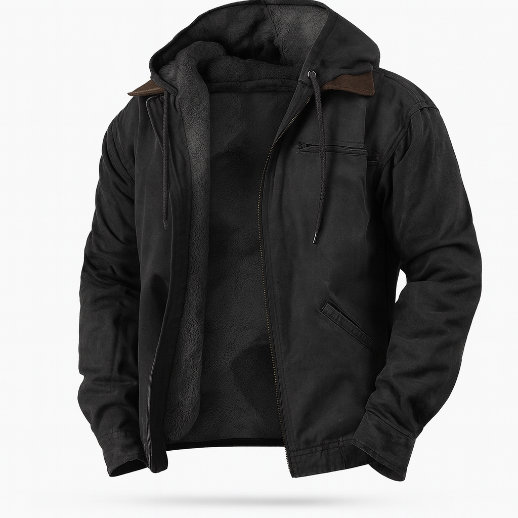 Veste d'hiver pour hommes, polaire, chaude, à capuche