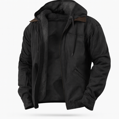 Veste d'hiver pour hommes, polaire, chaude, à capuche