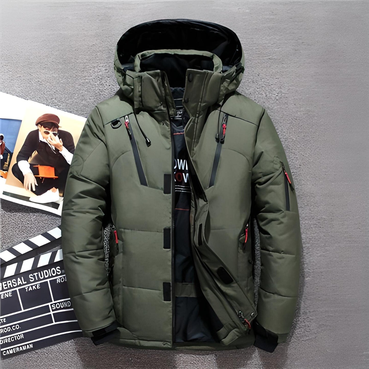 Veste d'hiver homme Doudoune chaude à capuche