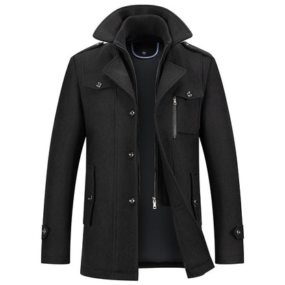 Veste d'hiver homme laine fermeture éclair