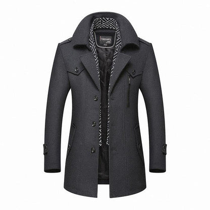 Herren Wintermantel Elegant Klassisch Woll - IdealeKleiden