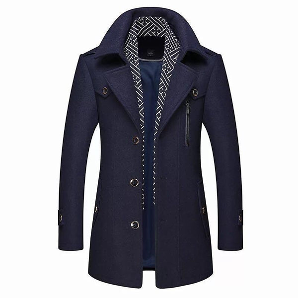 Manteau d'hiver homme élégant classique en laine