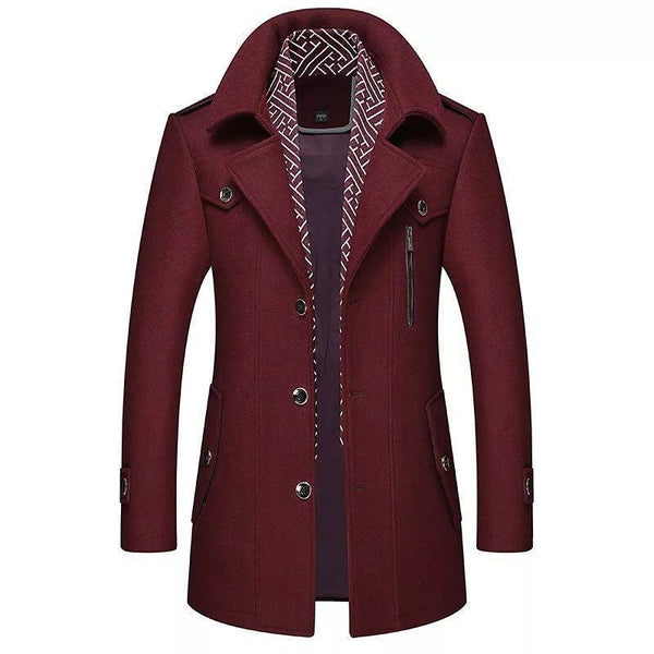 Manteau d'hiver homme élégant classique en laine