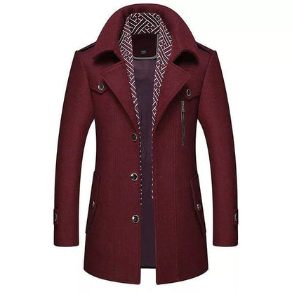 Manteau d'hiver homme élégant classique en laine