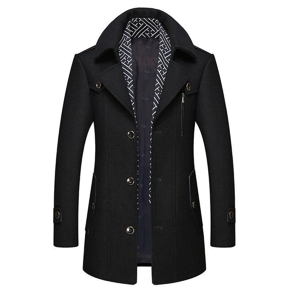 Manteau d'hiver homme élégant classique en laine