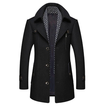 Manteau d'hiver homme élégant classique en laine