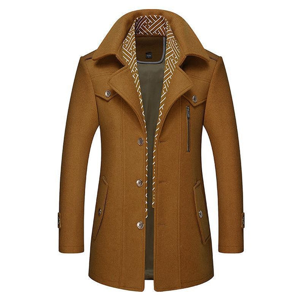 Manteau d'hiver homme élégant classique en laine