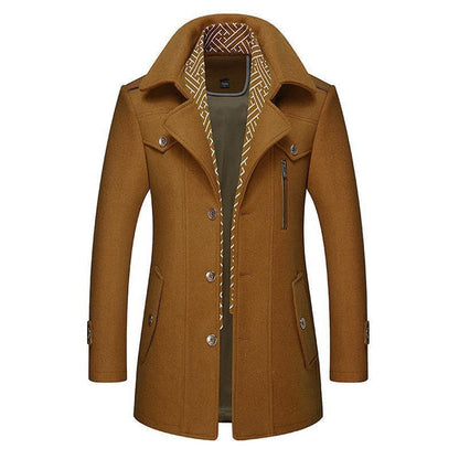 Manteau d'hiver homme élégant classique en laine