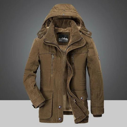 Veste d'hiver pour hommes chaude à capuche doublée Sherpa