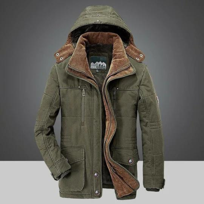 Veste d'hiver pour hommes chaude à capuche doublée Sherpa