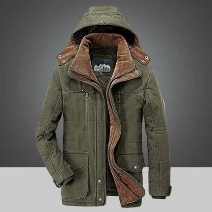 Veste d'hiver pour hommes chaude à capuche doublée Sherpa