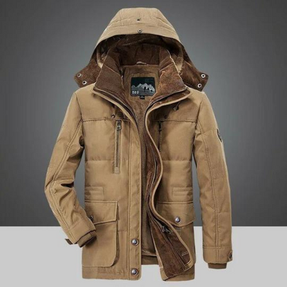 Veste d'hiver pour hommes chaude à capuche doublée Sherpa