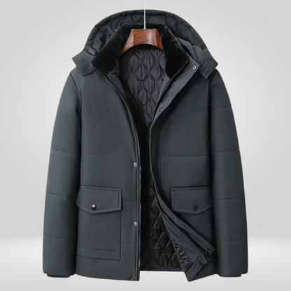 Parka d'hiver pour hommes, chaud et isolé, à capuche
