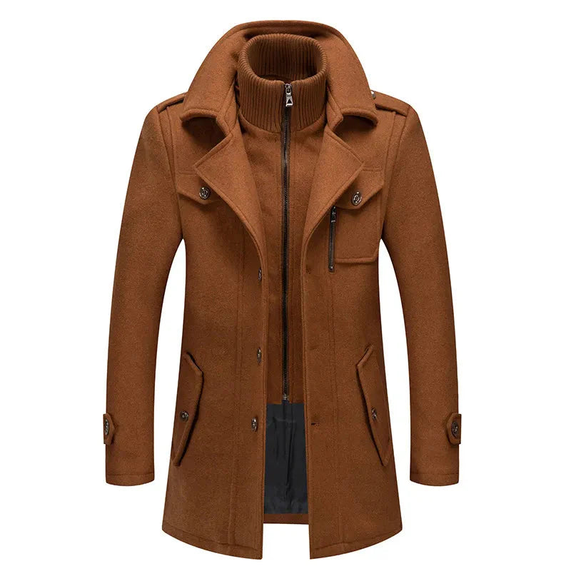 Manteau d'hiver homme chaud, col épais