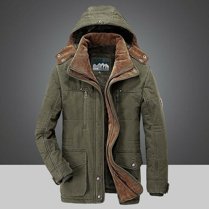 Parka d'hiver doublé pour homme avec capuche