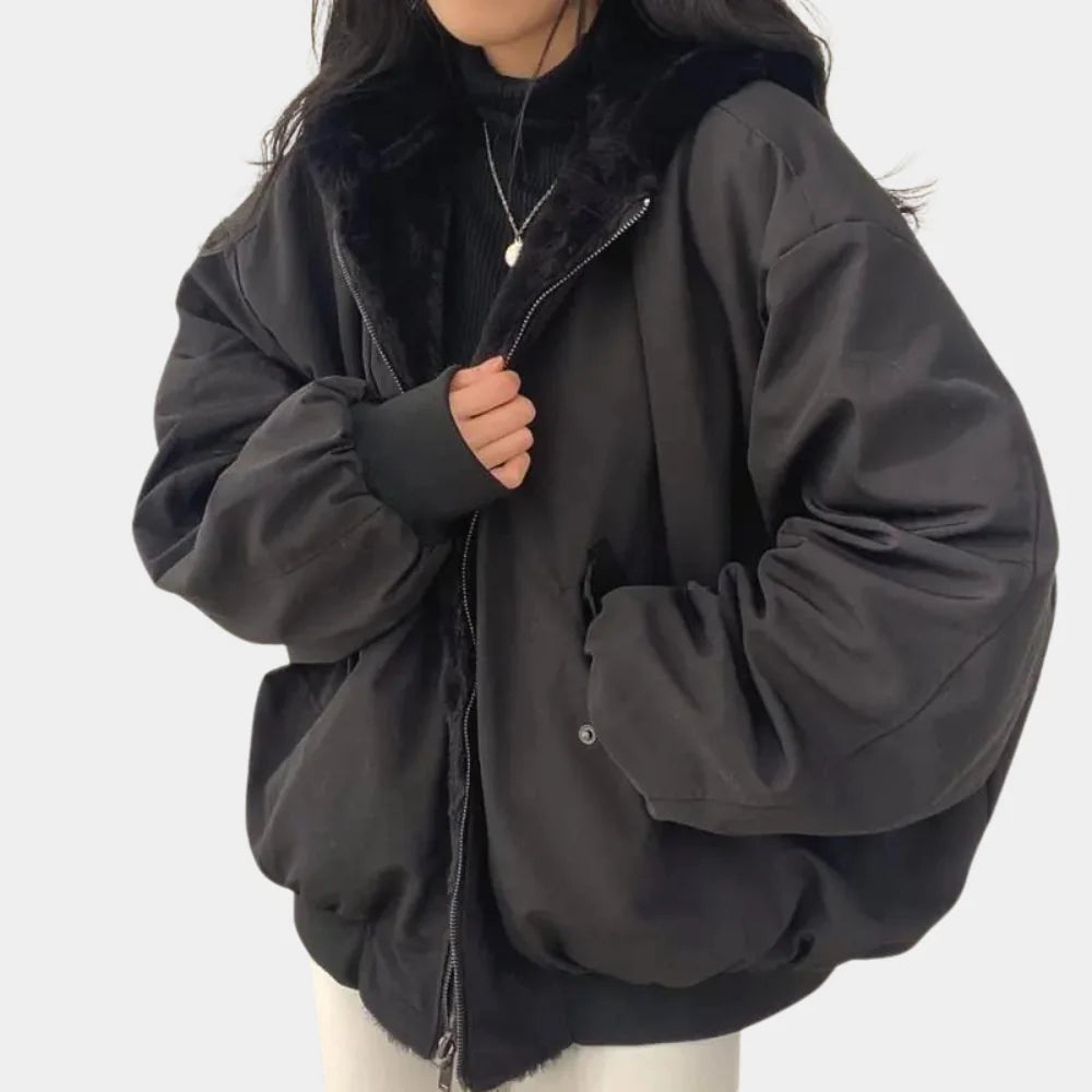 Veste d'hiver chaude pour femme avec capuche
