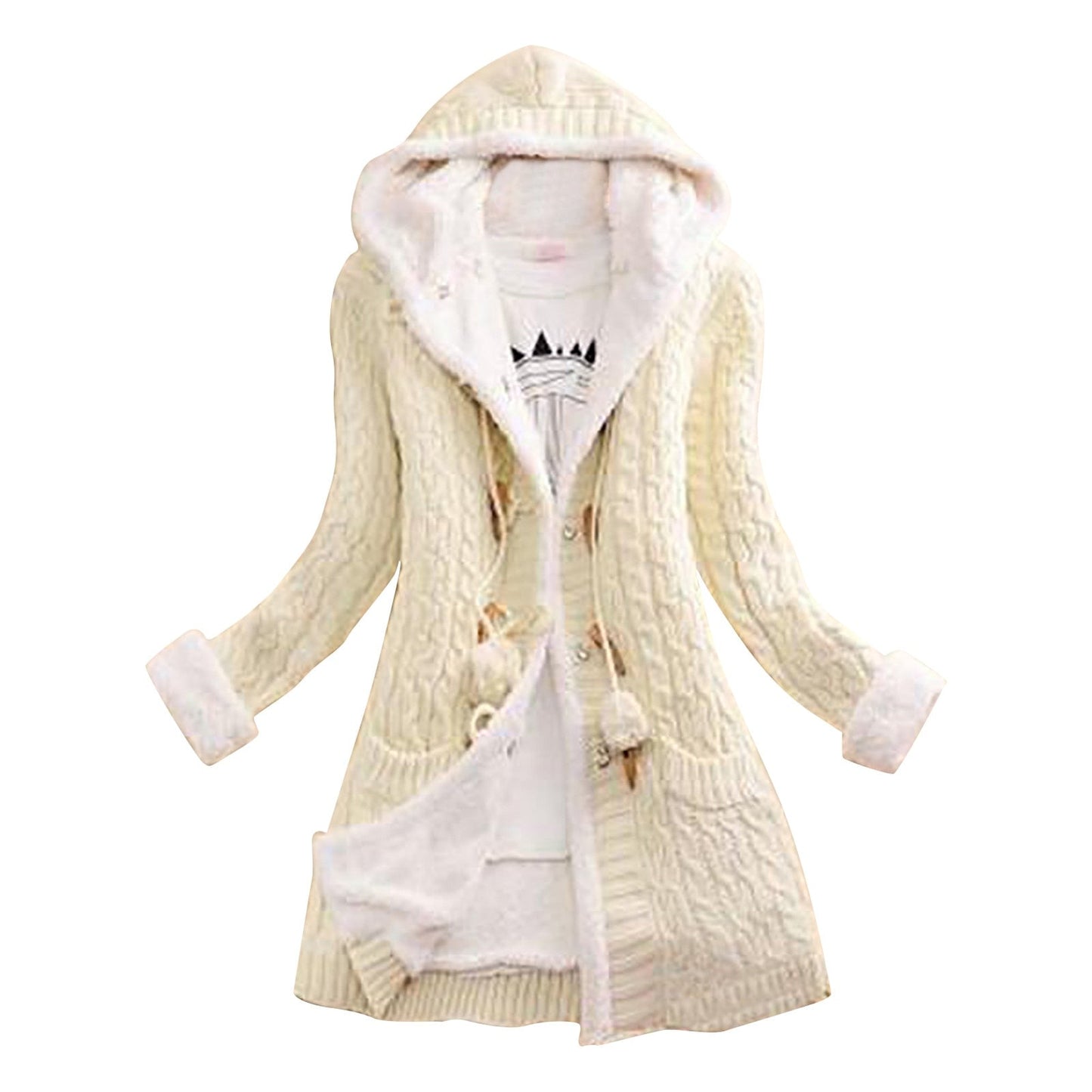 Manteau d'hiver chaud doublé avec capuche