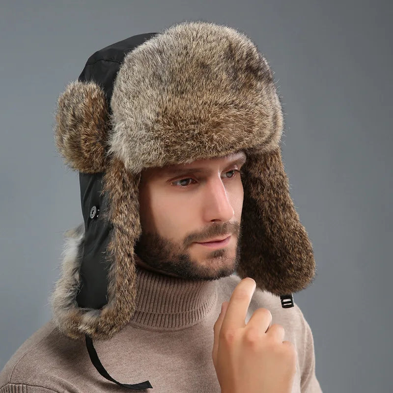 Bonnet homme chaud avec protection pour les oreilles