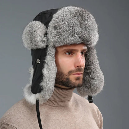 Bonnet homme chaud avec protection pour les oreilles