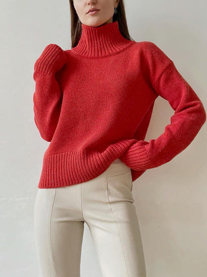 Pull à col roulé confortable et douillet