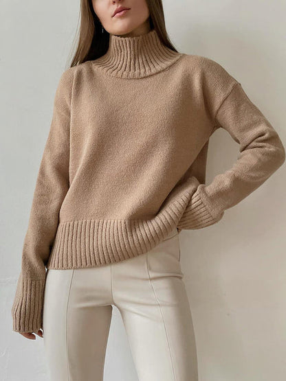 Pull à col roulé confortable et douillet