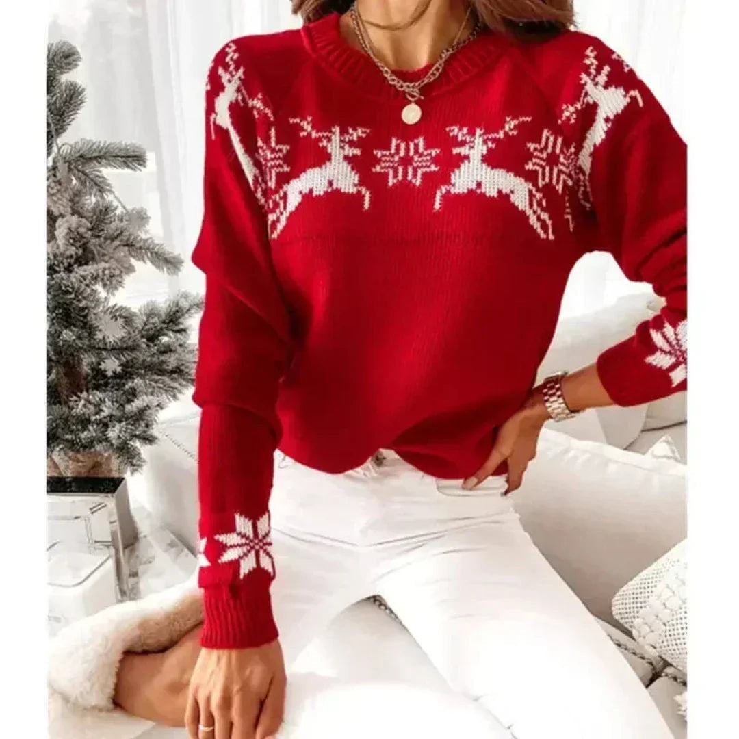 Pull de Noël femme renne chaud