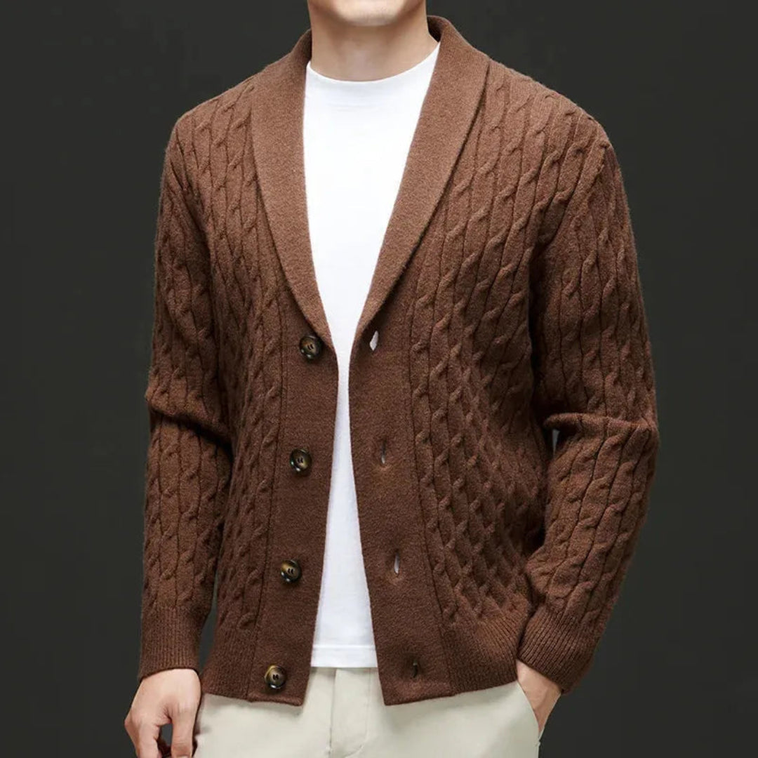 Cardigan élégant avec col châle et boutons