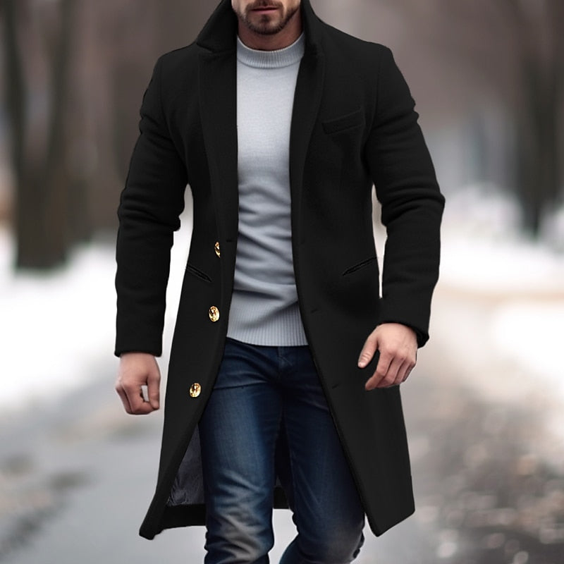 Trench-coat long élégant pour homme