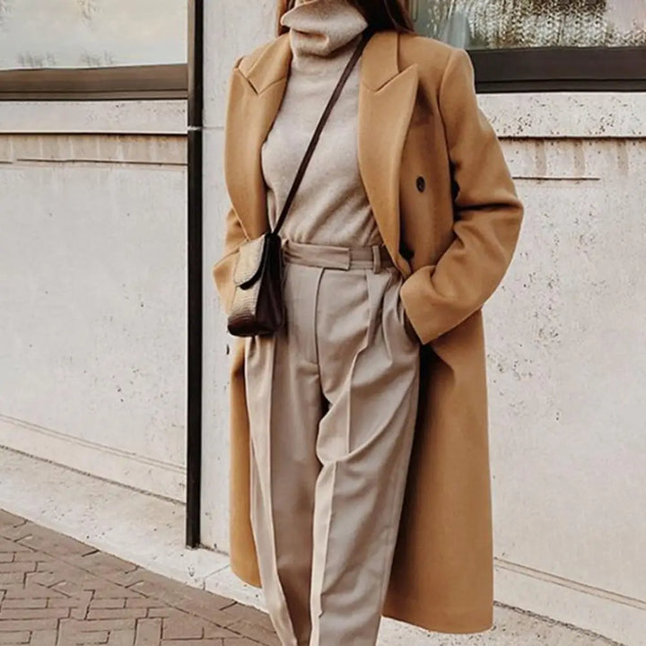 Trench-coat femme élégant double boutonnage