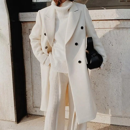 Manteau d'hiver femme longue veste double épaisseur