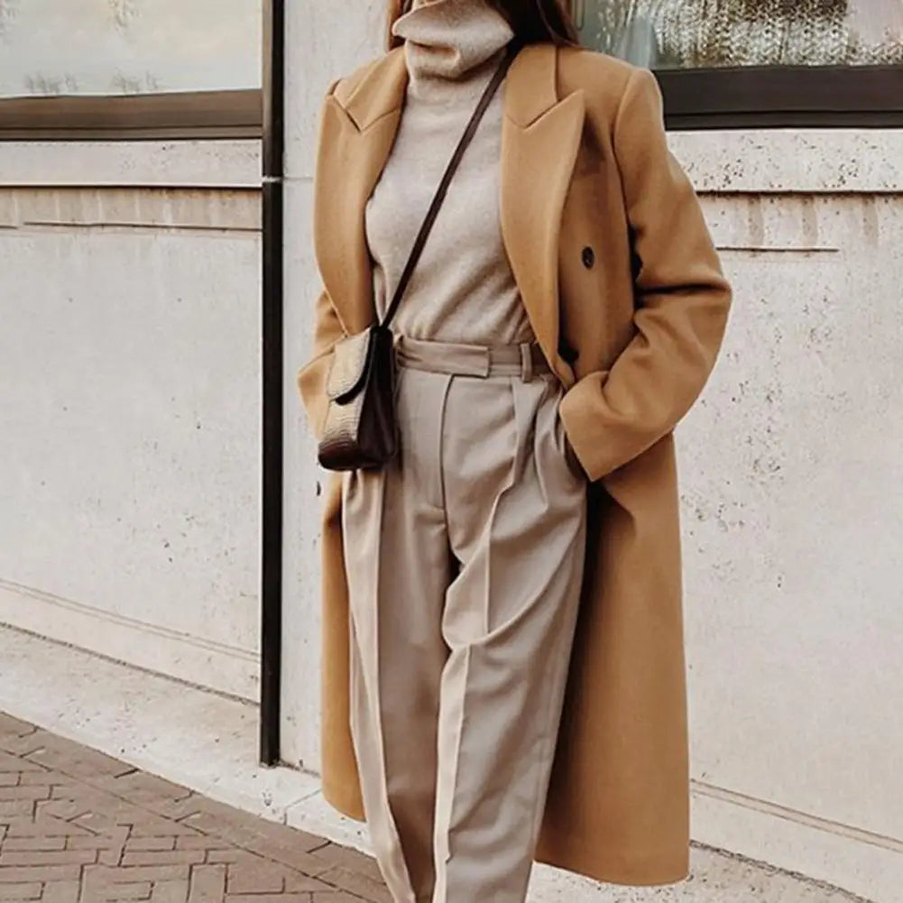 Manteau d'hiver femme longue veste double épaisseur