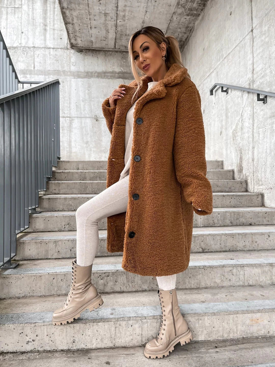 Manteau Teddy doux Chaud & Confortable