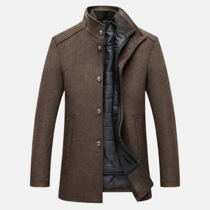 Warme Winterjacke Stehkragen Reißverschluss - IdealeKleiden