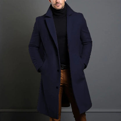 Manteau d'hiver élégant pour homme, coupe droite