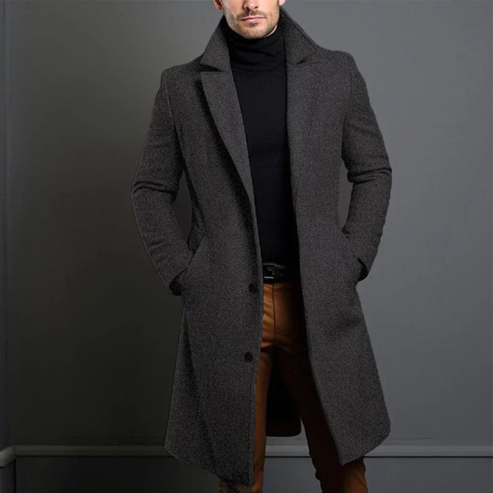 Manteau d'hiver élégant pour homme, coupe droite