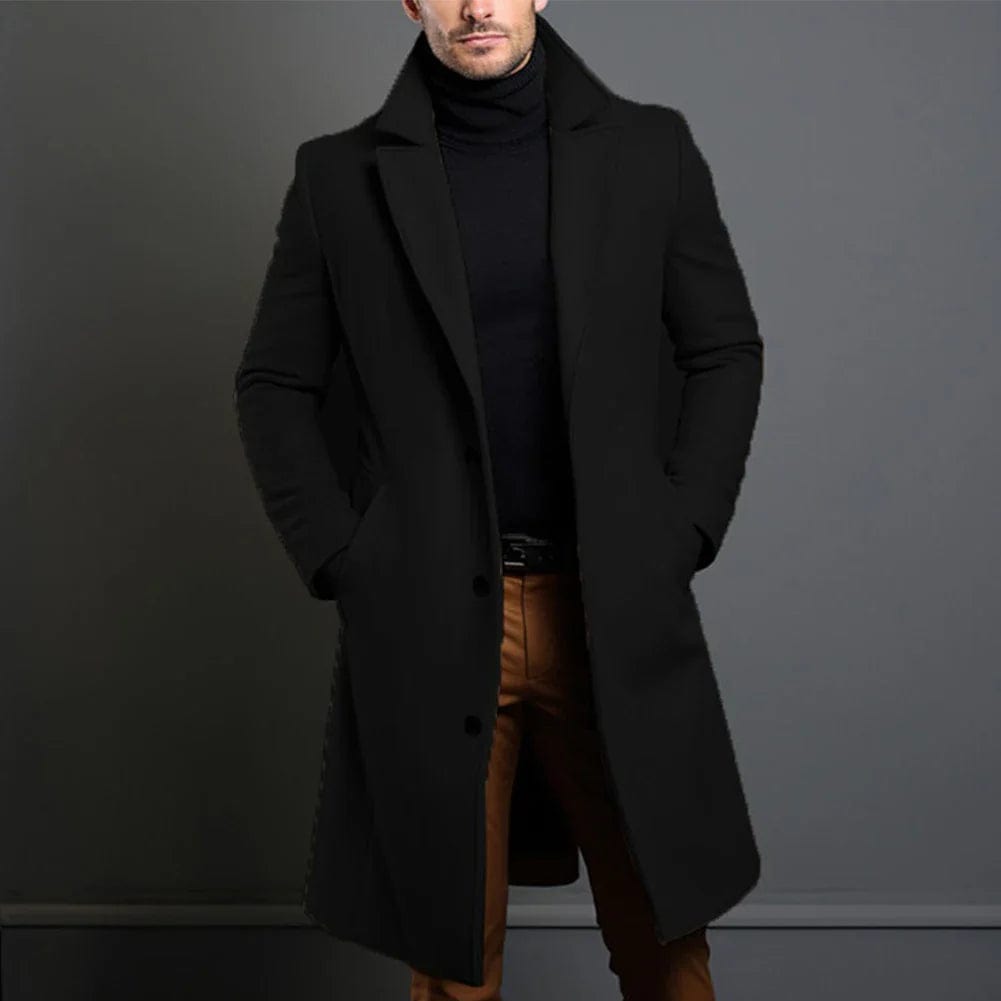 Manteau d'hiver élégant pour homme, coupe droite