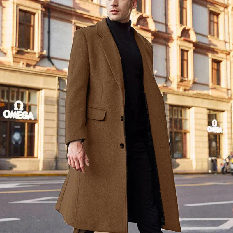 Manteau de laine long élégant pour homme