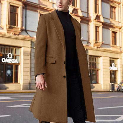 Manteau de laine long élégant pour homme