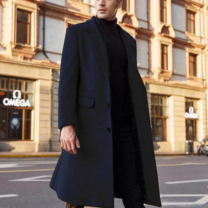 Manteau de laine long élégant pour homme
