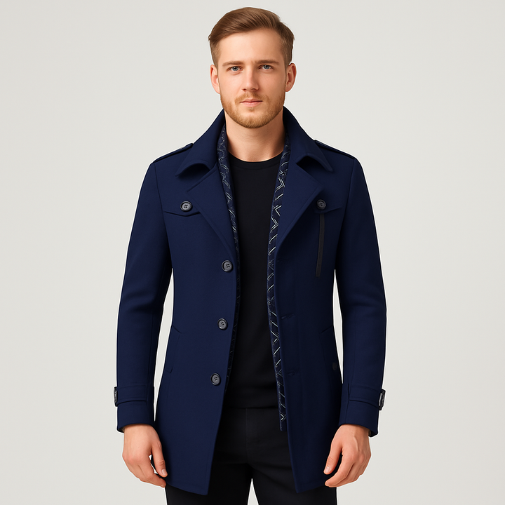 Manteau court en laine pour homme Hiver