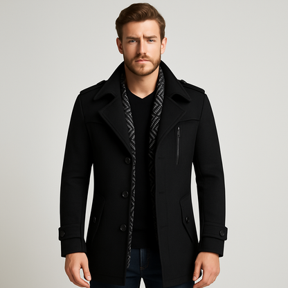 Manteau court en laine pour homme Hiver