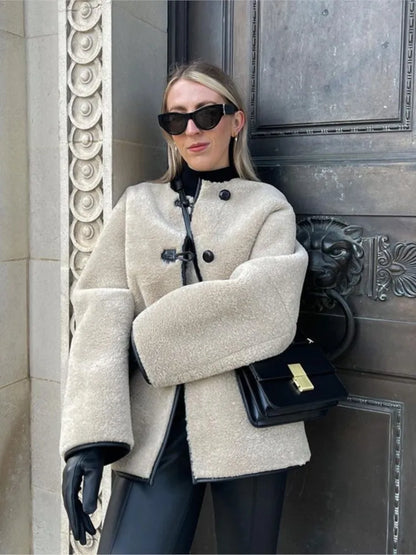 Manteau Shearling Femme Oversize Chaud & Doux