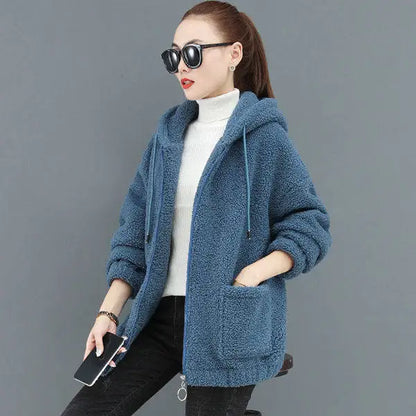 Weiche Fleecejacke Damen Kapuze - IdealeKleiden