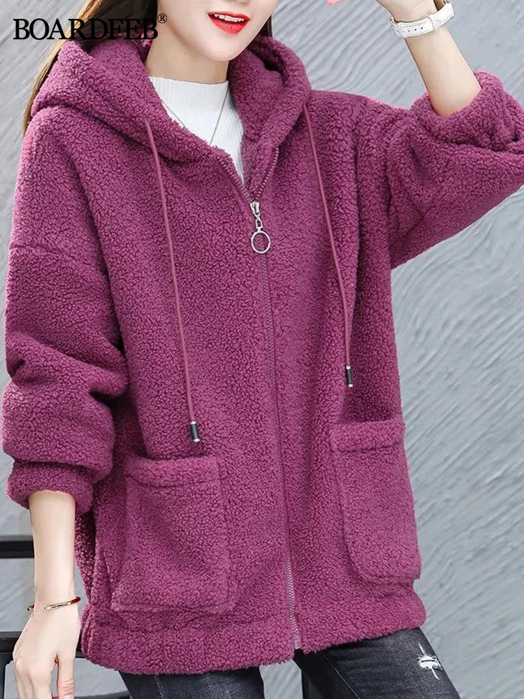 Nalia - Fleeceweste Kapuzenjacke Warm - IdealeKleiden