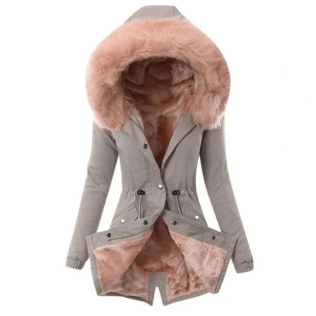 Veste souple pour femme avec doublure en fourrure chaude