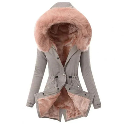 Veste souple pour femme avec doublure en fourrure chaude