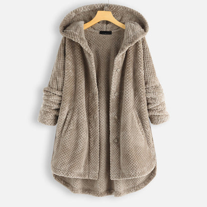 Robe pratique pour femme avec capuche et boutons